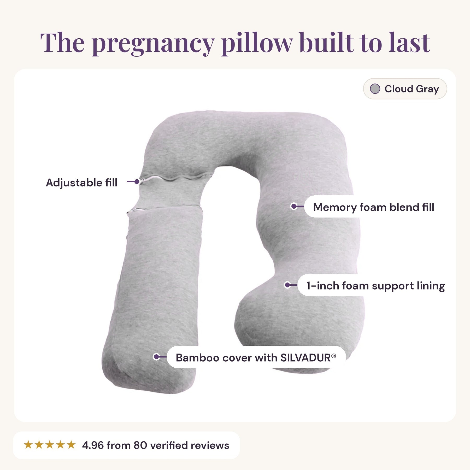 Araluna™ CloudSoft Adjustable Maternity Pillow