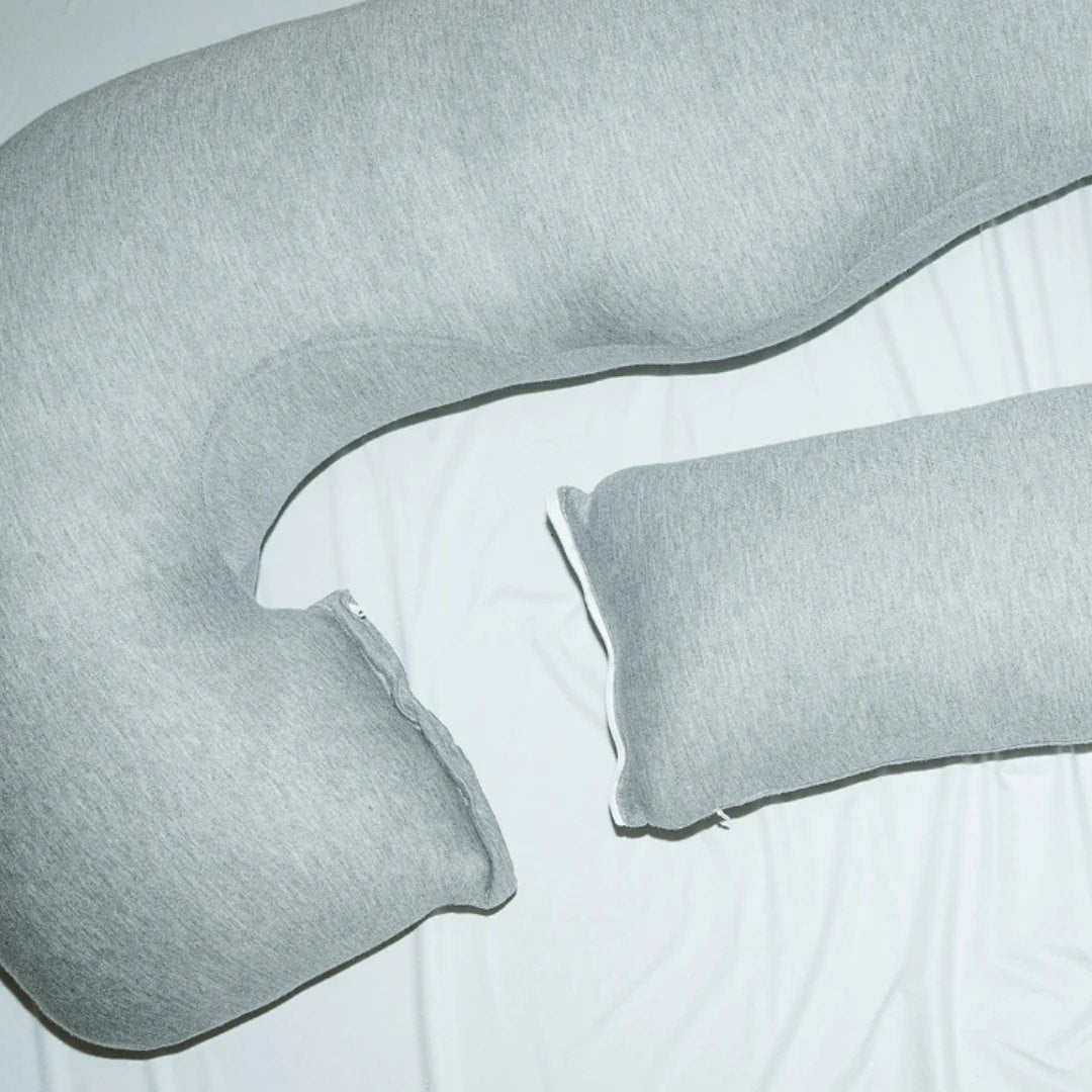 Araluna with its detachable extension unzipped and set beside the main pillow